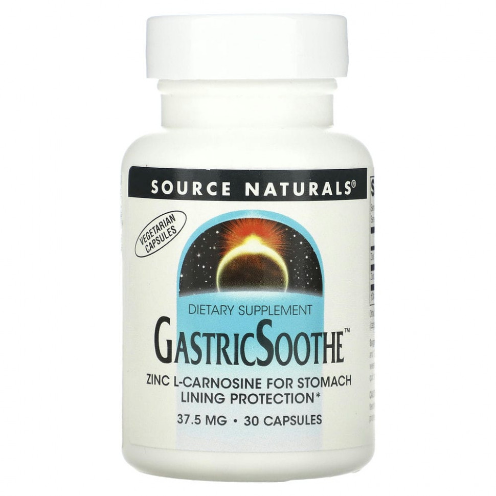 Source Naturals, GastricSoothe, 37,5 мг, 30 капсул - SNS-02295-120 шт.