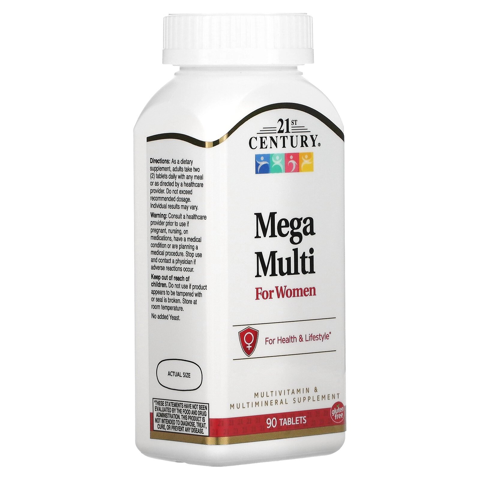 Женские мультивитамины и мультиминералы 21 st Century Mega Multi For Women, 90 шт. США