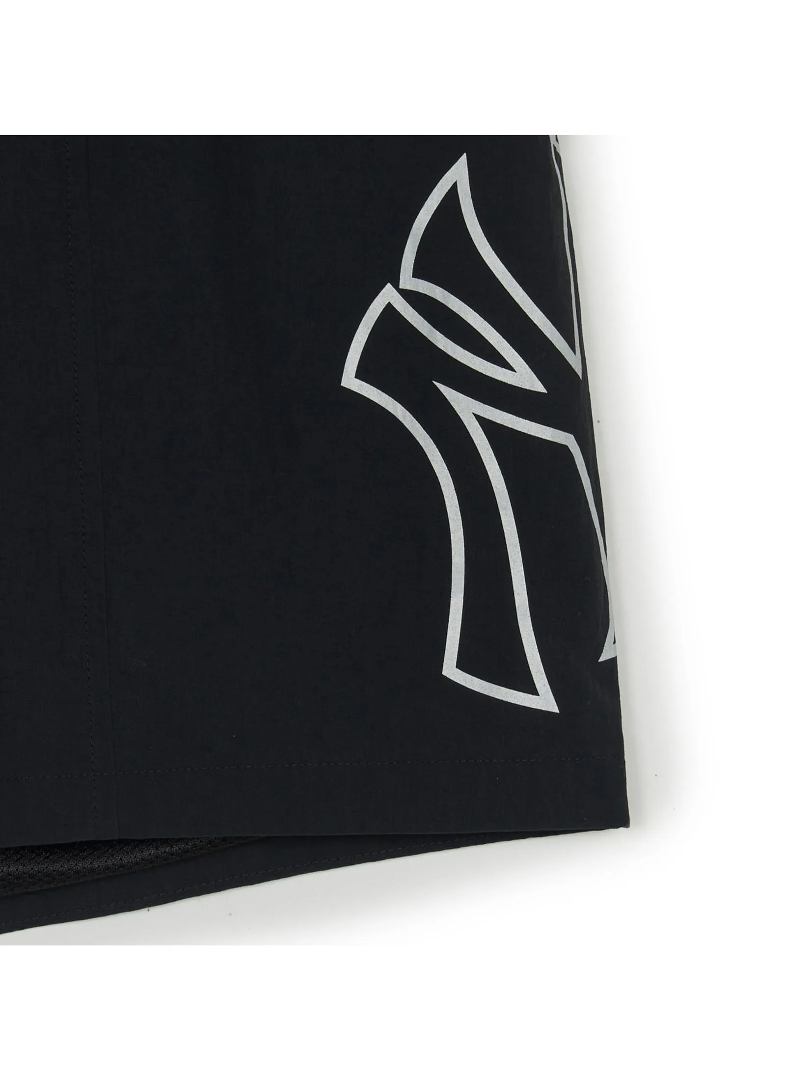 MLB Unisex Basic Big Logo Nylon 6  Board Shorts Model 3ASMB0753 50BKS Black