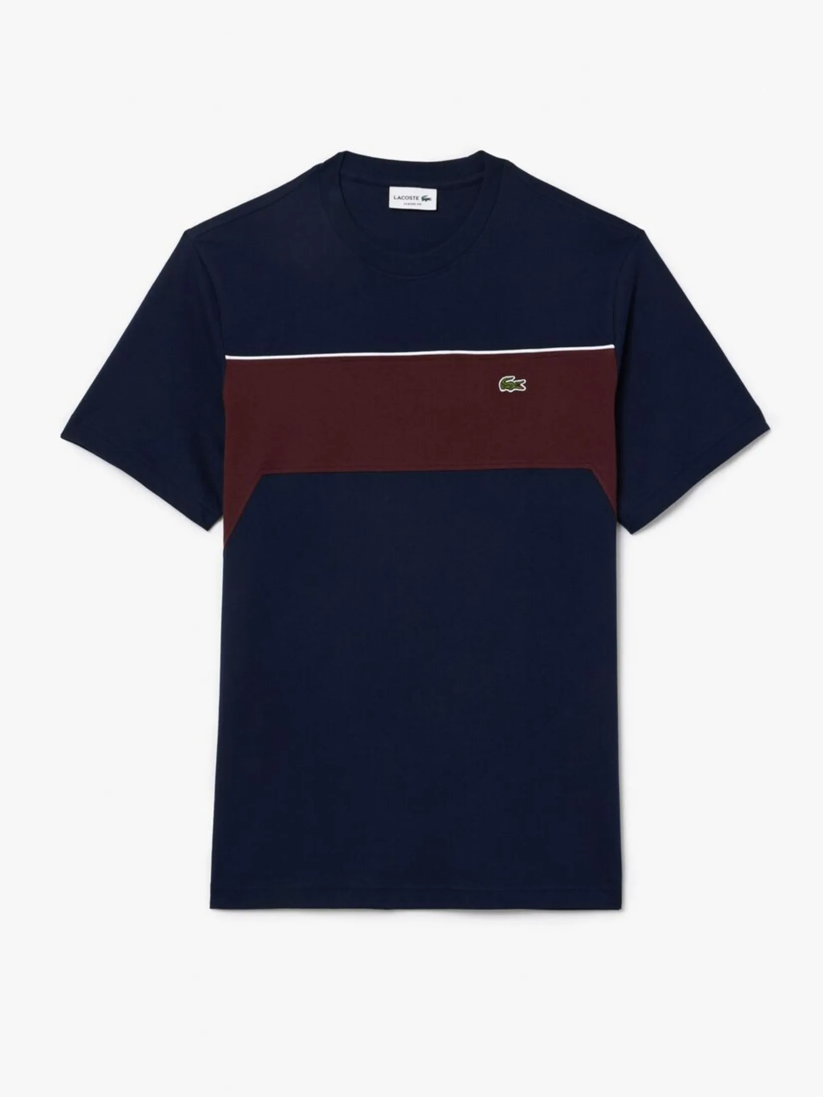 LACOSTE Cotton Colour-Block T-shirt Blue