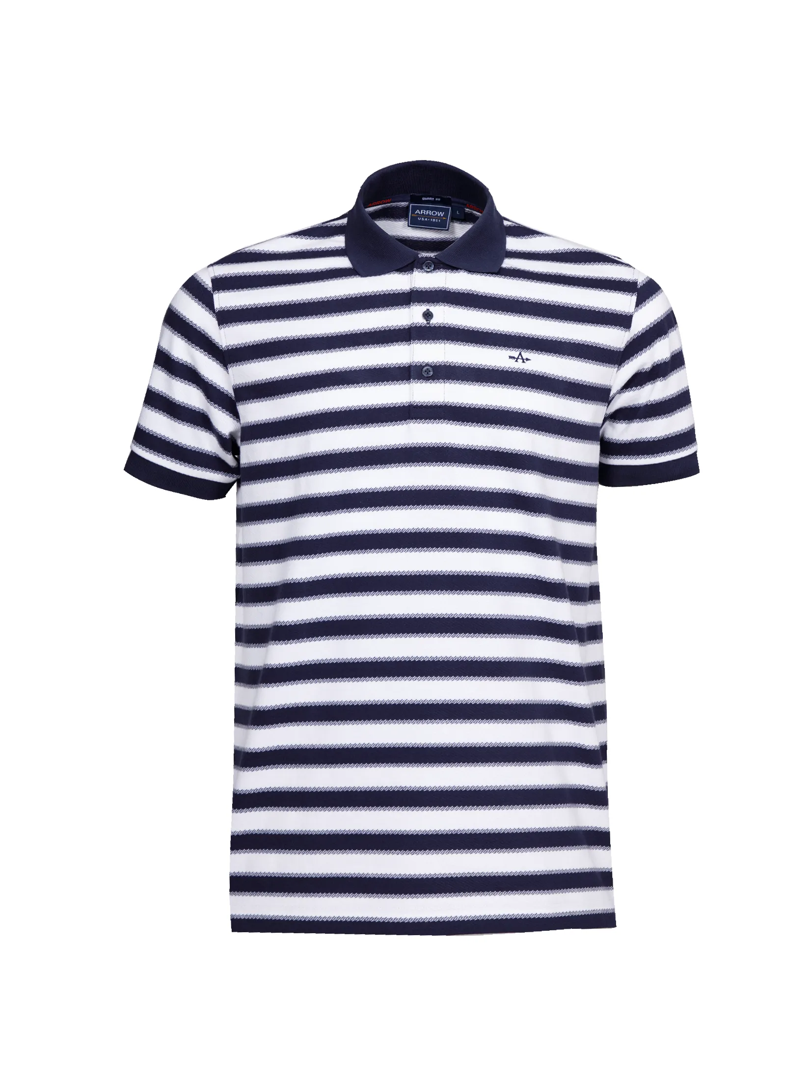 ARROW STRIPED POLO Men's Polo shirt striped fabric Smart style MPCM219NV - White/Navy