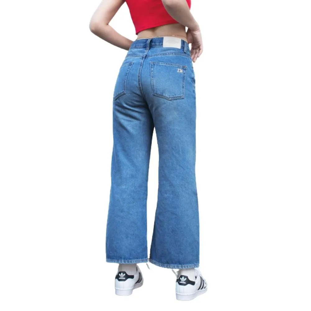 SIMPLE&RAW Mid Blue Woman Jean Morly