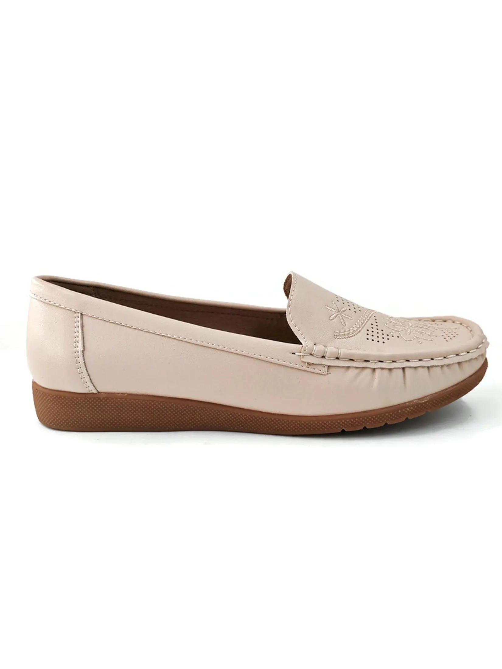 KLIN Woman Moccasin Slip-On Cream