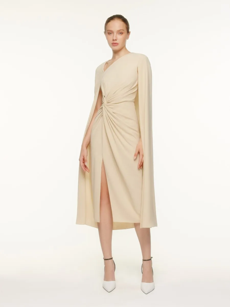 ASAVA (AW23) Elianna Draped Women Cape Dress Beige