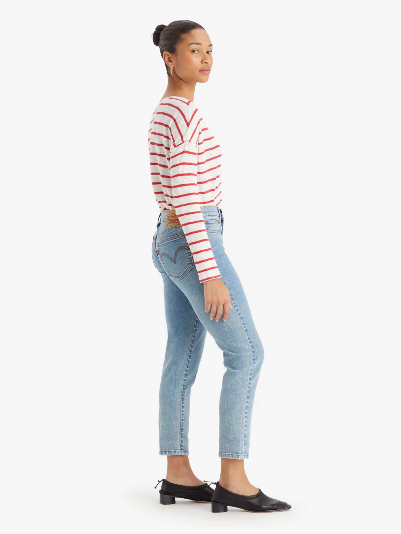 LEVI'S Women's Mid-Rise Boyfriend Jeans Blue Grey