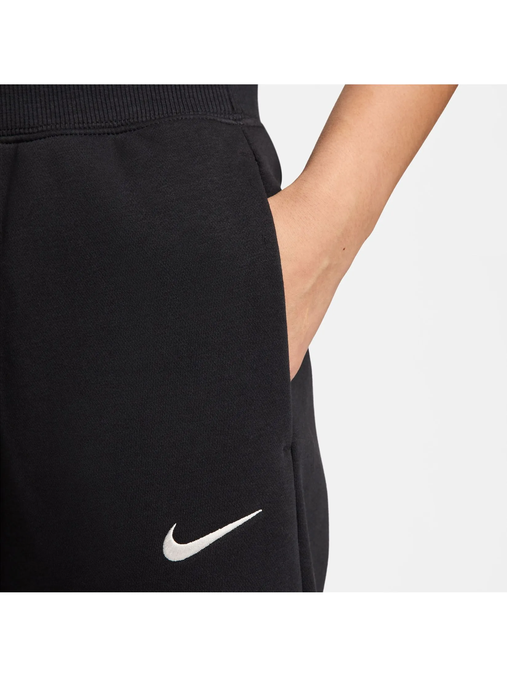NIKE Women Sweatpants Sportswear Phoenix Fleece DQ5616-010 Black/Sail