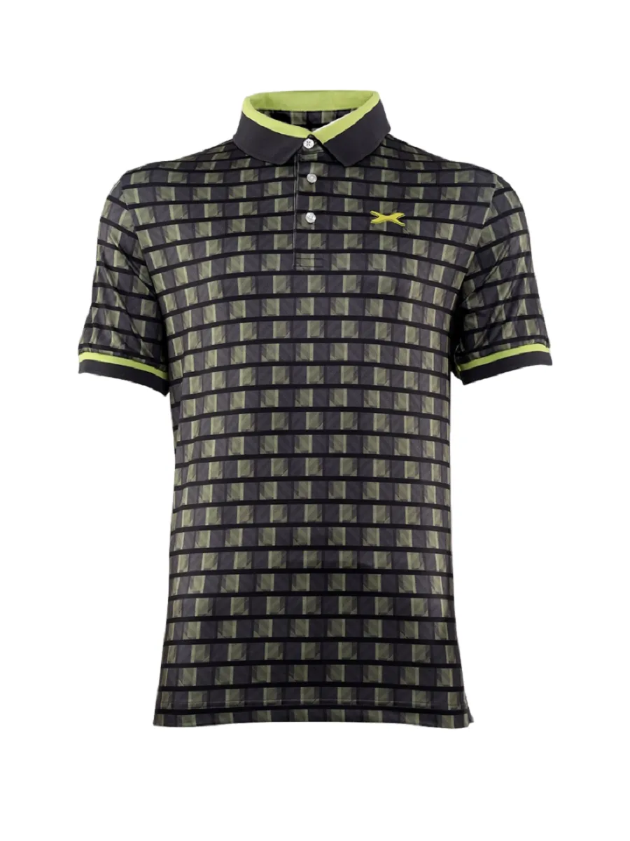 XOLO Black MEN ABSTRACT BLOCK POLO (040068)