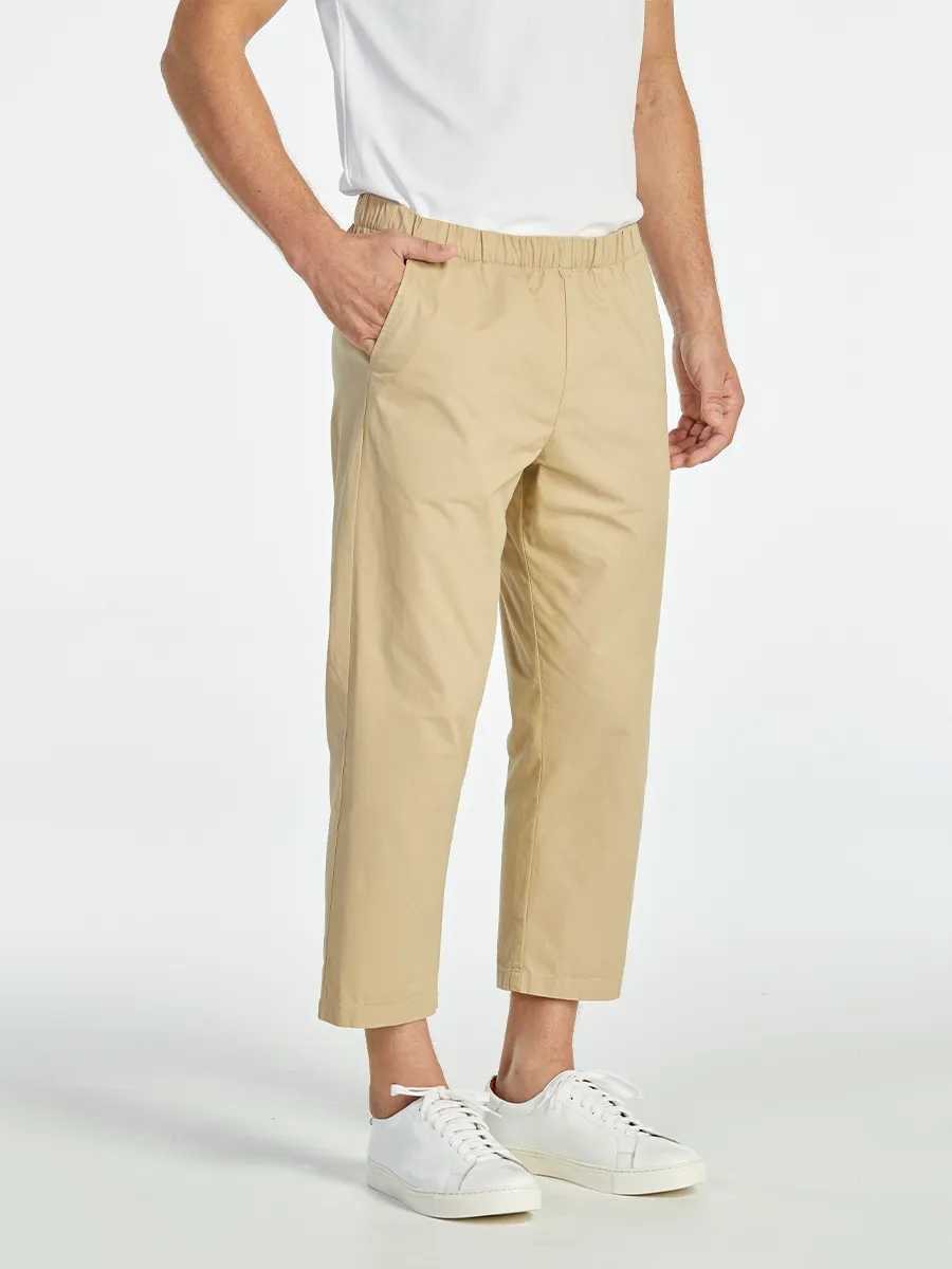 ELLE HOMME MEN ELASTIC WAIST PANTS W8Q001BE - BEIGE