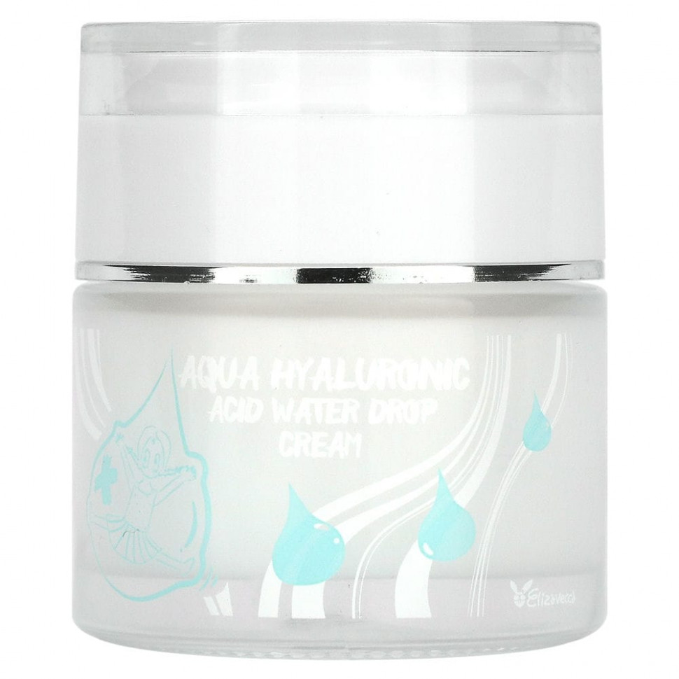 Elizavecca, Увлажняющий крем с гиалуроновой кислотой Aqua Hyaluronic Acid Water Drop Cream, 1,69 ж. унц. (50 мл)