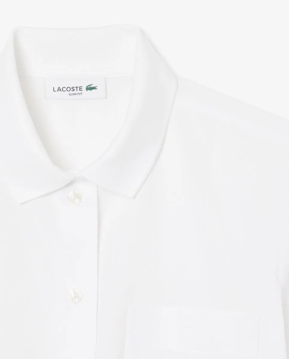 LACOSTE Slim Fit Stretch Poplin Shirt White