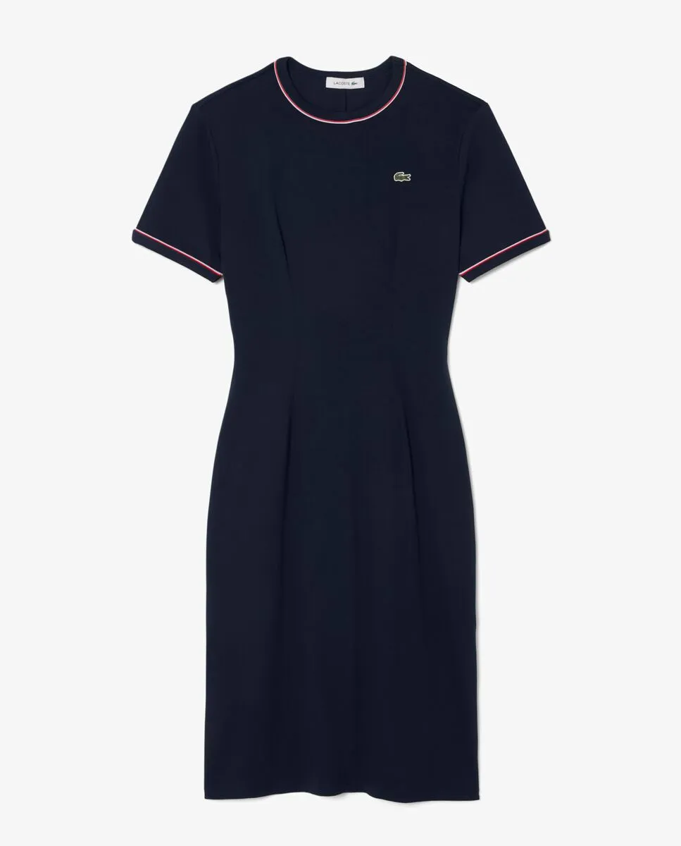LACOSTE Trim Accent Jersey T-Shirt Dress Blue