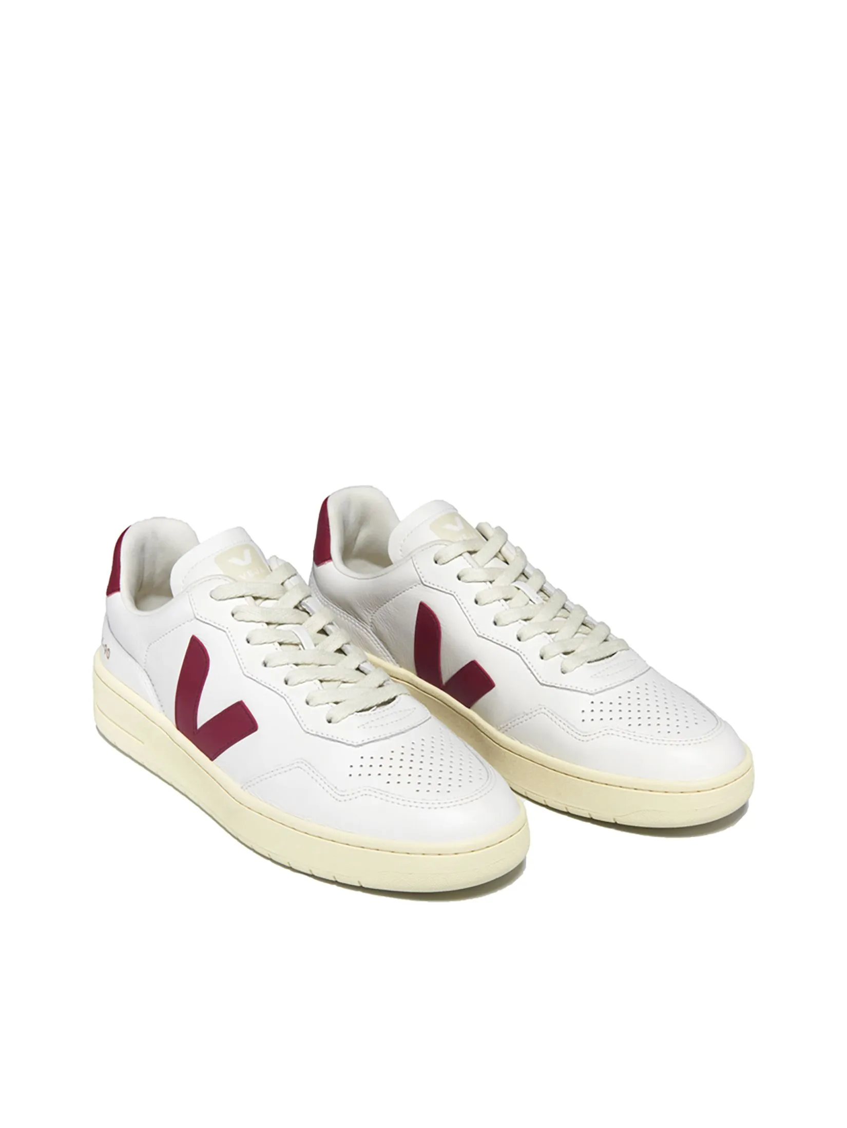 VEJA Women Sneakers V-90 O.T. Leather Extra-White Marsala