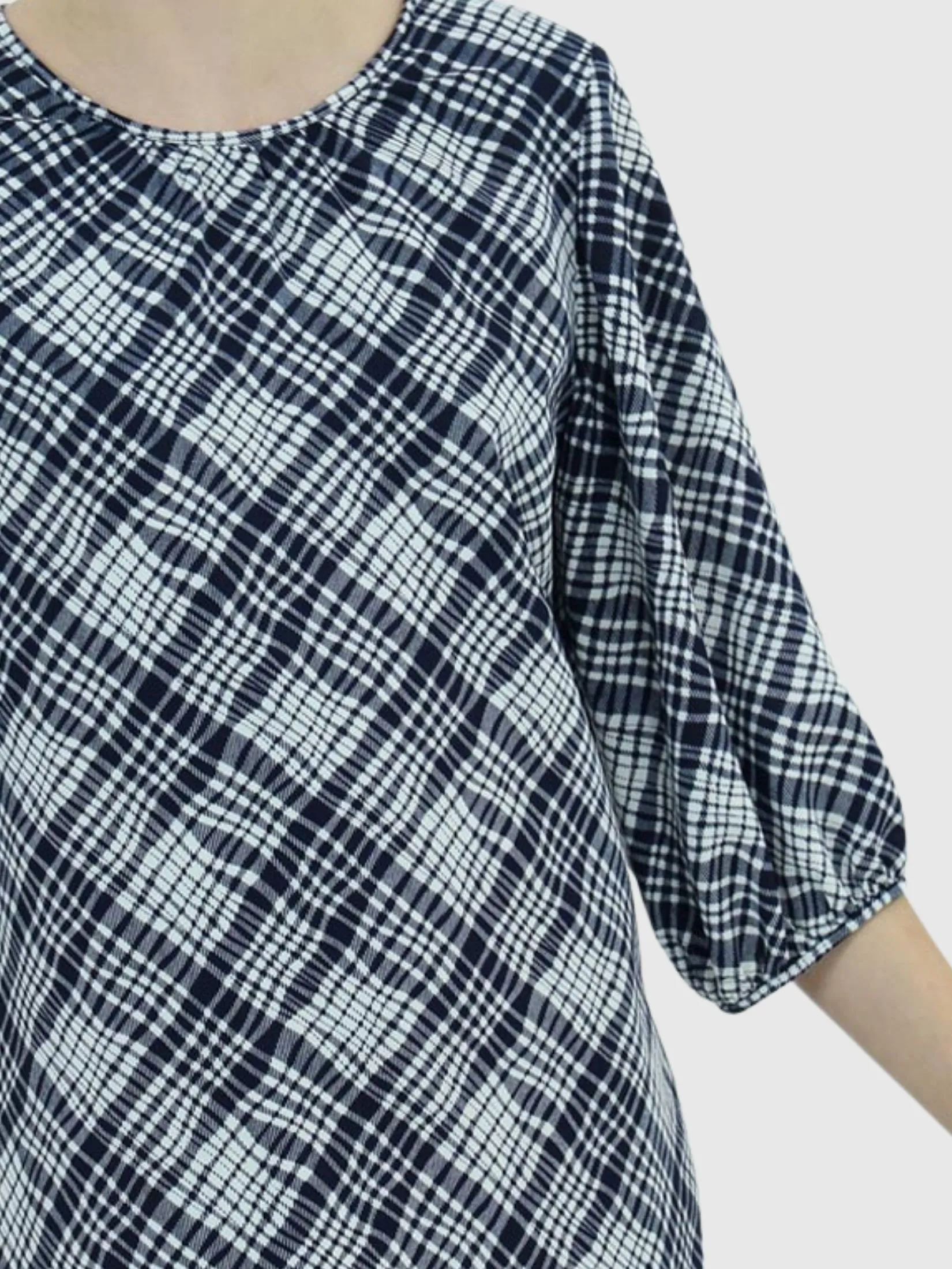 VERONIQA Women Dress Long Sleeves Chiffon Dobby Navy Blue