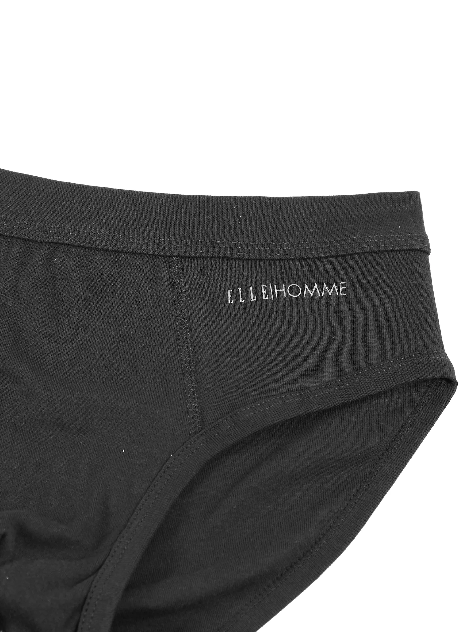 ELLE HOMME Men's underwear BRIEF style 100% COTTON KUF9999 ( 1 Pack/ 3 Pcs. ) - Black