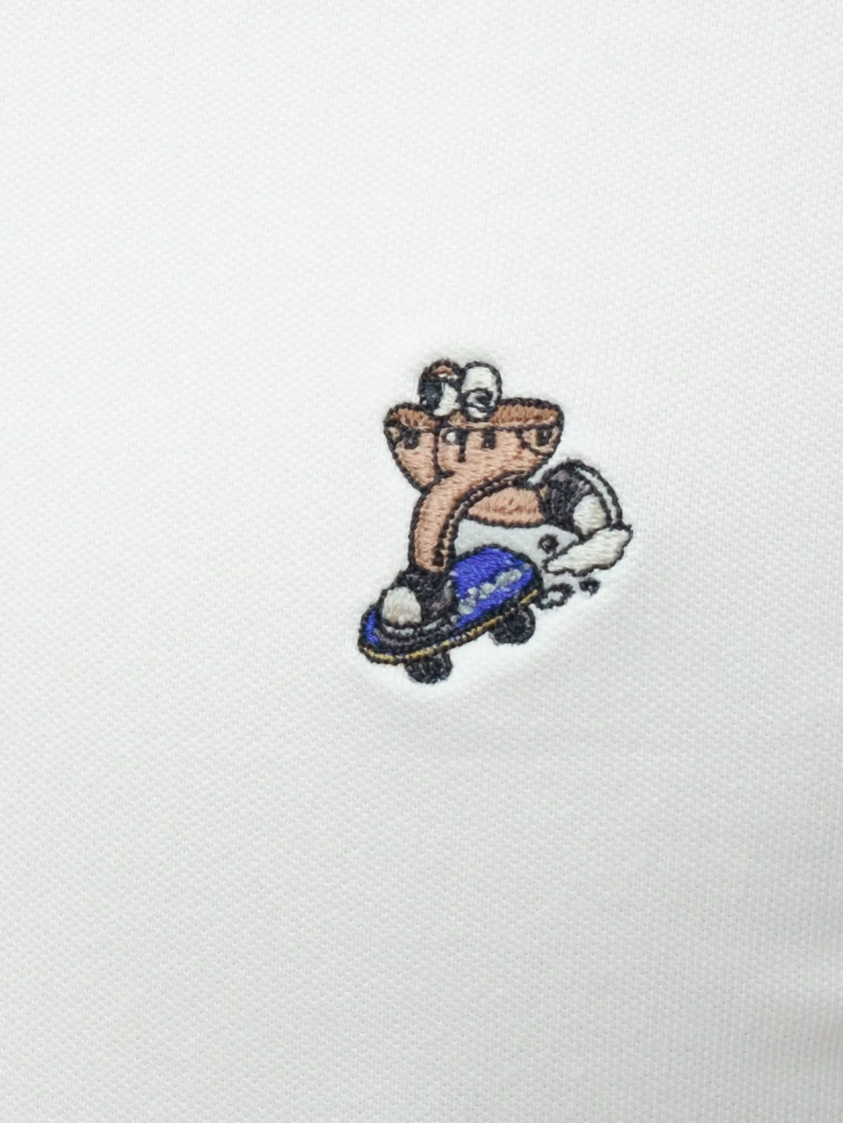 ERA-WON Men's Polo Slim Fit Art toy Collection White