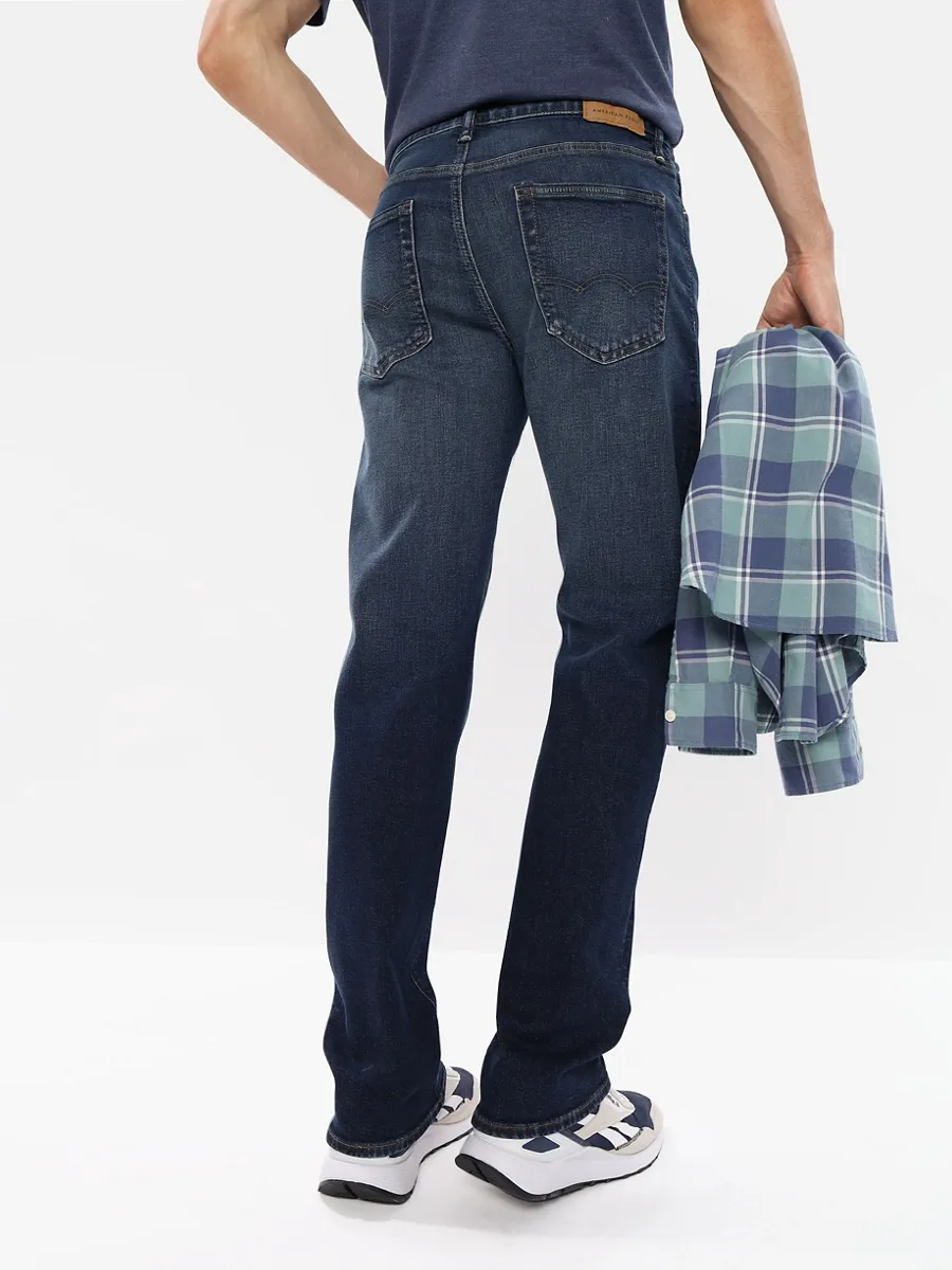 AMERICAN EAGLE MEN INTL EXCLUSIVE DARK CLEAN ORIGINAL STRAIGHT 445 INDIGO WATERS