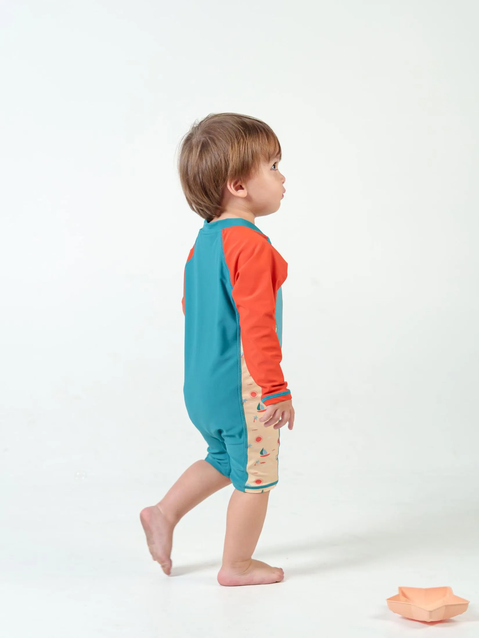 KEED Boy Swimsuit Long Sleeve Sailer Orange