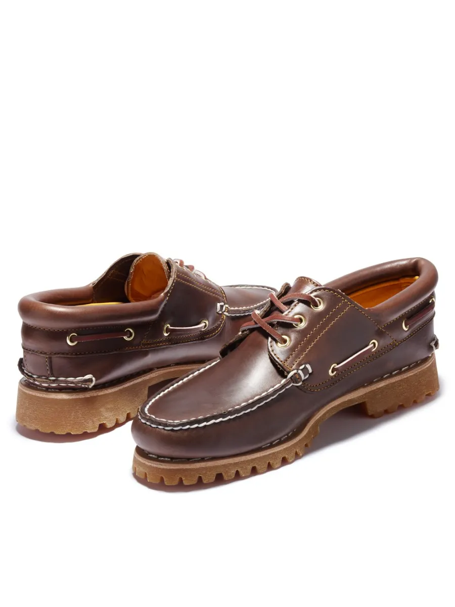 TIMBERLAND Men s 3 Eye Classic  Boat Shoe AUTHENTIC Handsewn Brown