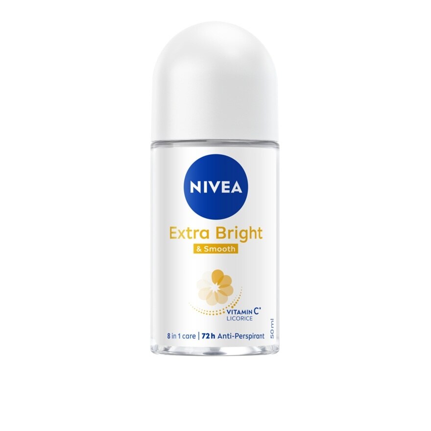 Nivea Roll On Extra Bright  Smooth 50 Ml. โรลออน ระงับกลิ่นกาย