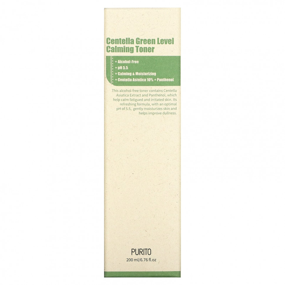 Purito, Успокаивающий тоник Centella Green Level, без спирта, 200 мл (6,76 жидк. Унции)