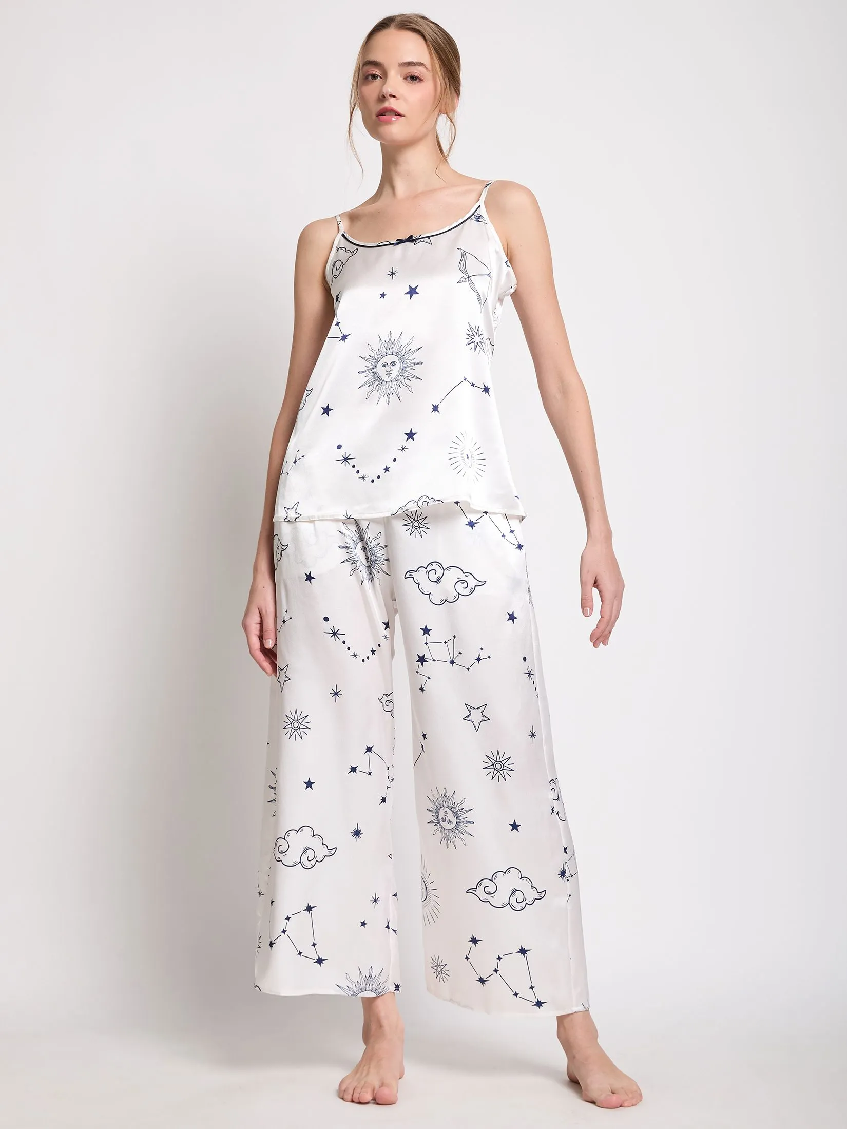 MARIA VICTORIA Women Pajamas Cami Top + Pants Off White