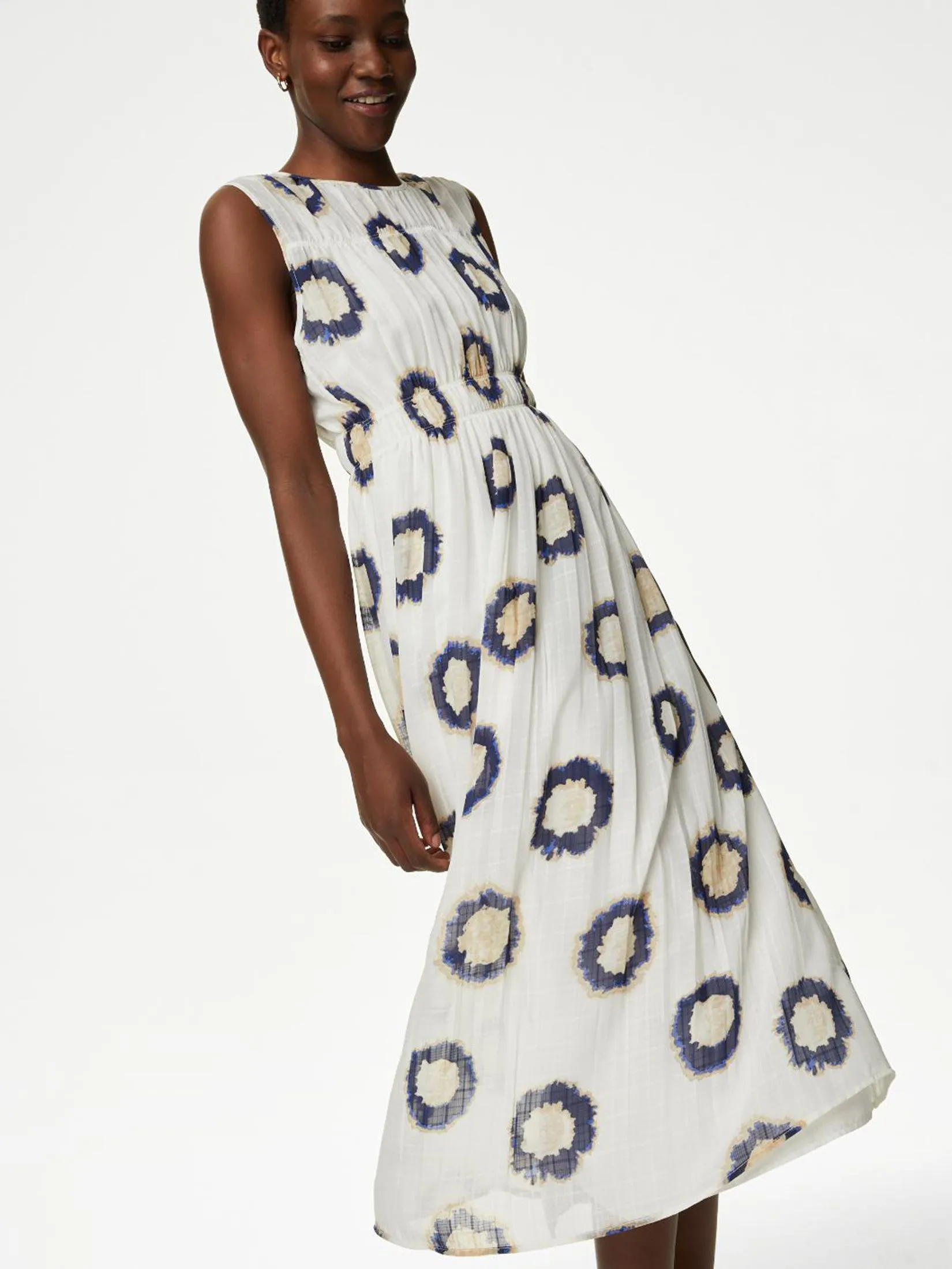 MARKS & SPENCER Women Midi Smock Dress Printed Multi