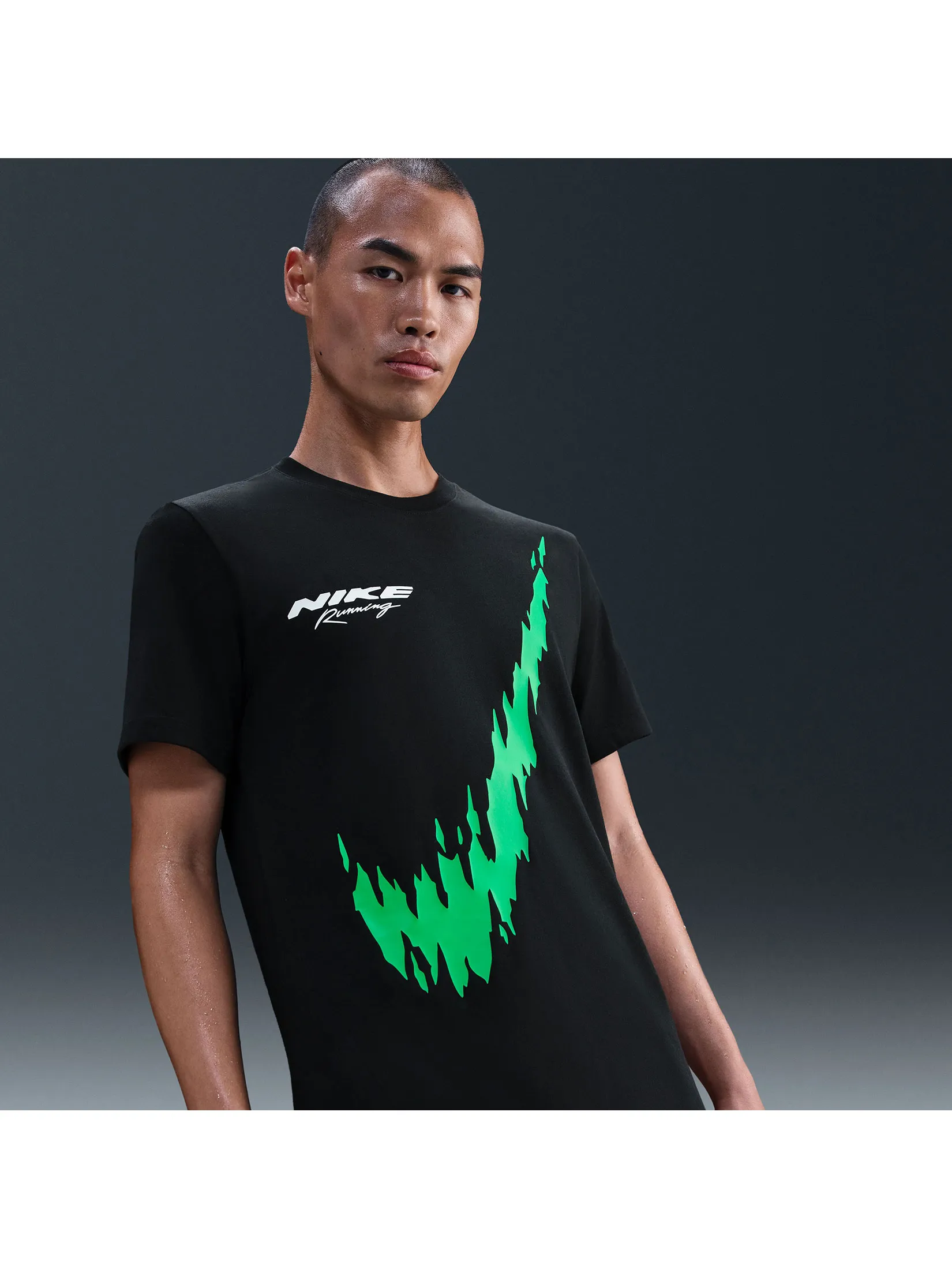 NIKE Men Running T-Shirt Dri-Fit HV4147-010 Black