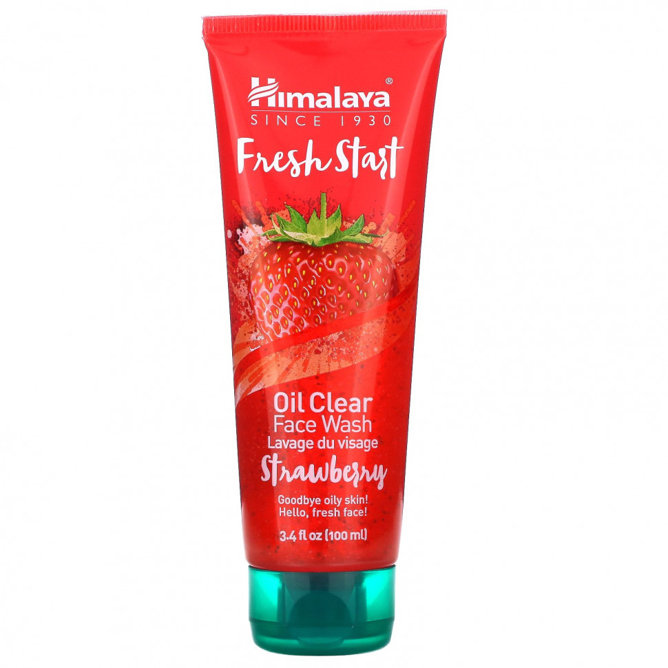 Himalaya, Fresh Start, Oil Clear для умывания, клубника, 3,4 жидких унции (100 мл) - HIM-06418-Клубника