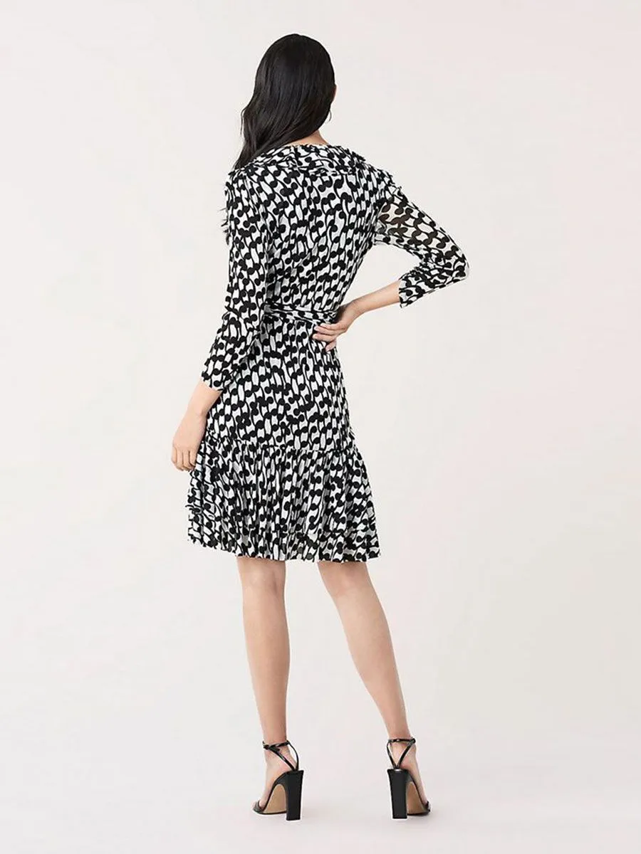 DIANE VON FURSTENBERG Women'S Dress DVF DIDI Fiddleheads Black