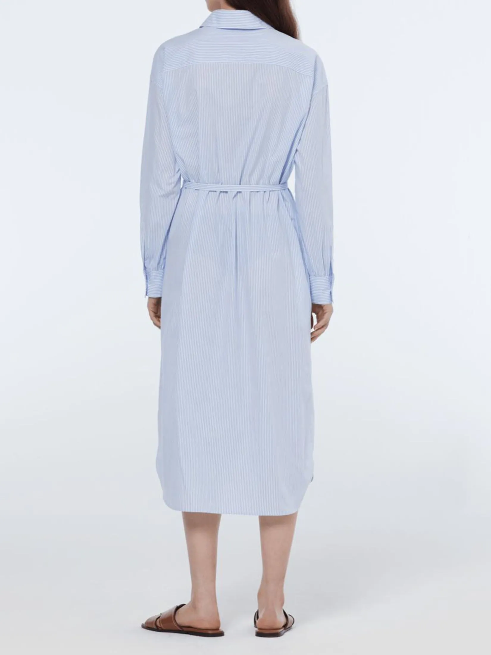SCOTCH&SODA Women Shirt Dress Essentials — Poplin White and Blue stripe