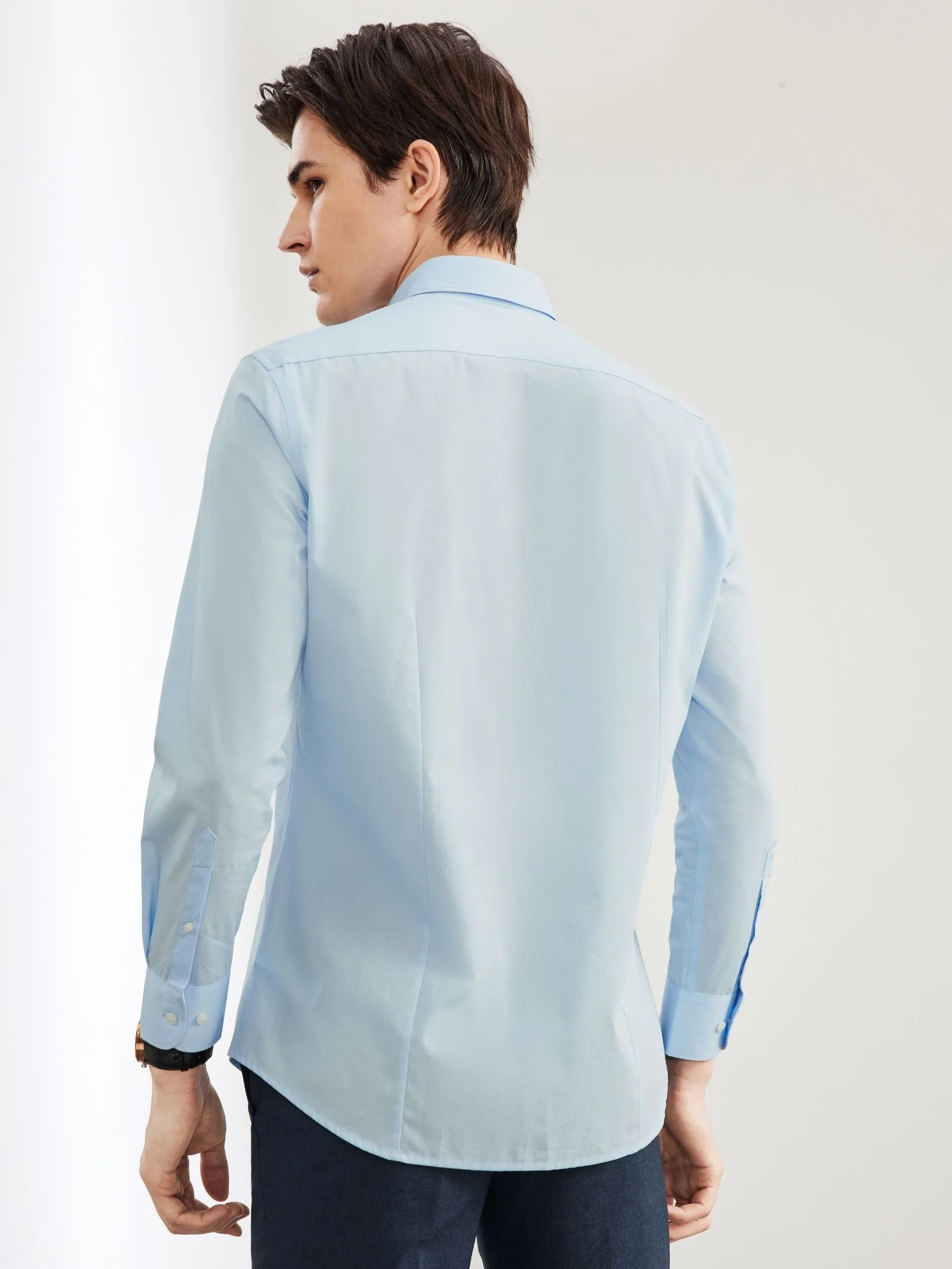 G2000 Men Clothing Easy Care Cotton Blend Shirt  Smart Fit - Blue