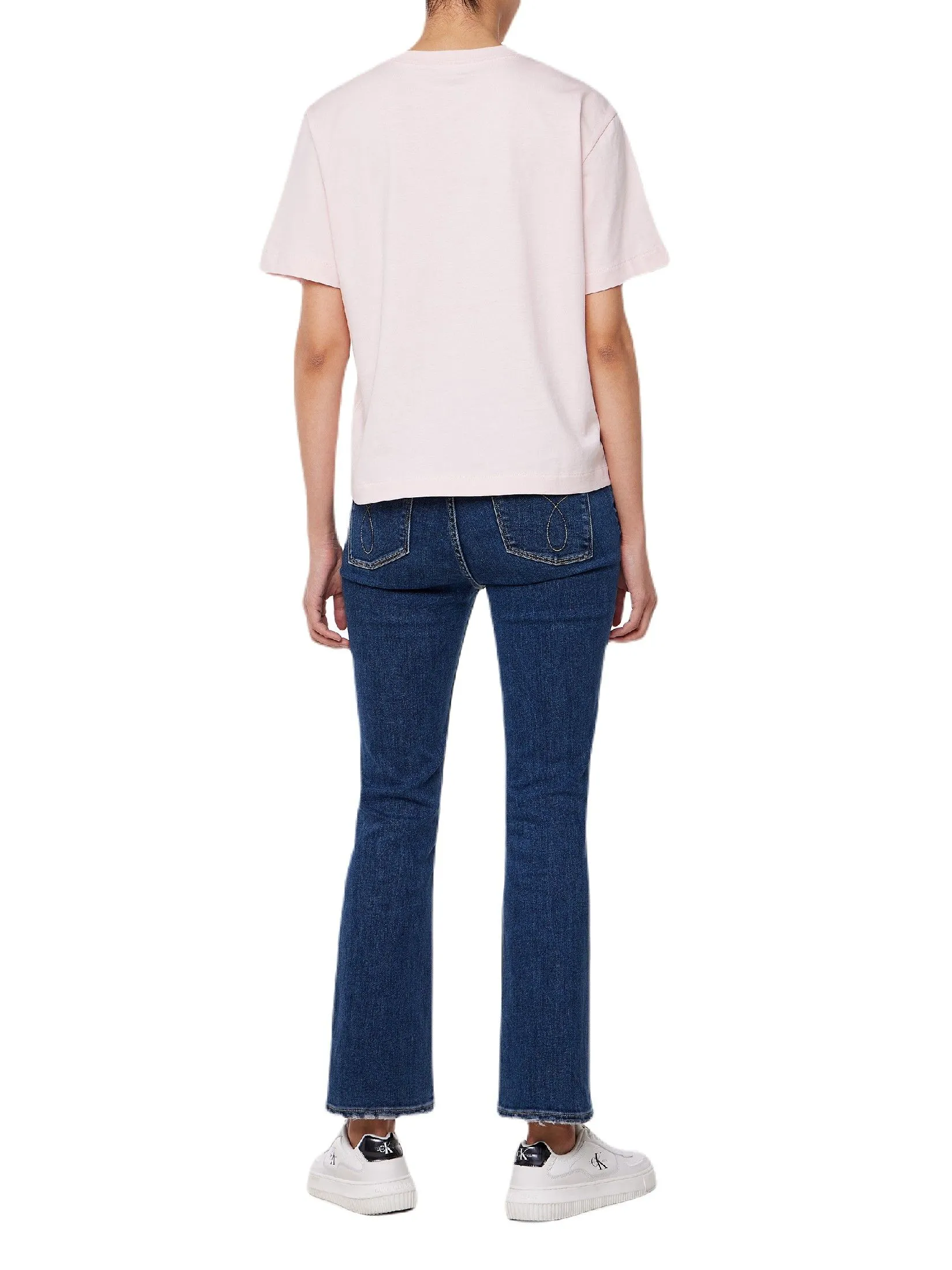 CALVIN KLEIN Women's Boxy Calvin Klein Varsity Short Sleeve T-Shirt Pink