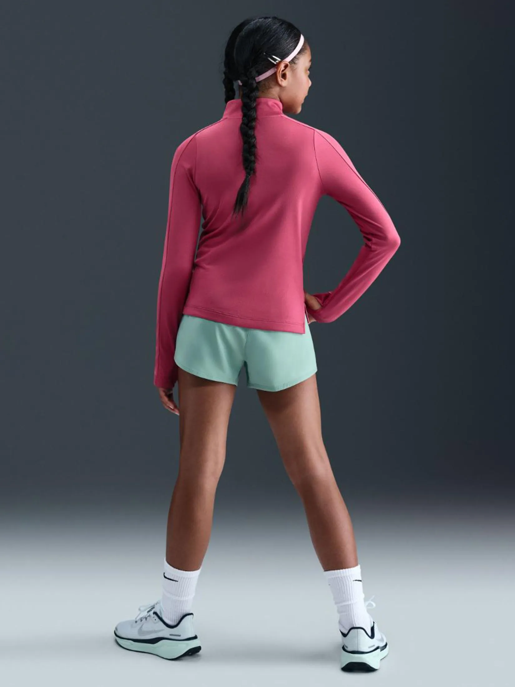 NIKE KIDS Girl Shorts Dri-FIT 3" 2-in-1 HF8237-017 Cannon/White