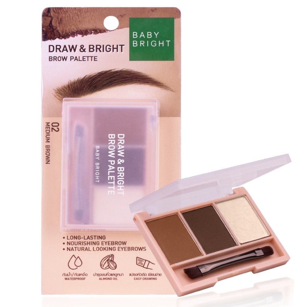 Baby Bright Draw  Bright Brow Palette 2.58g 02 Medium Brown - 02 Medium Brown