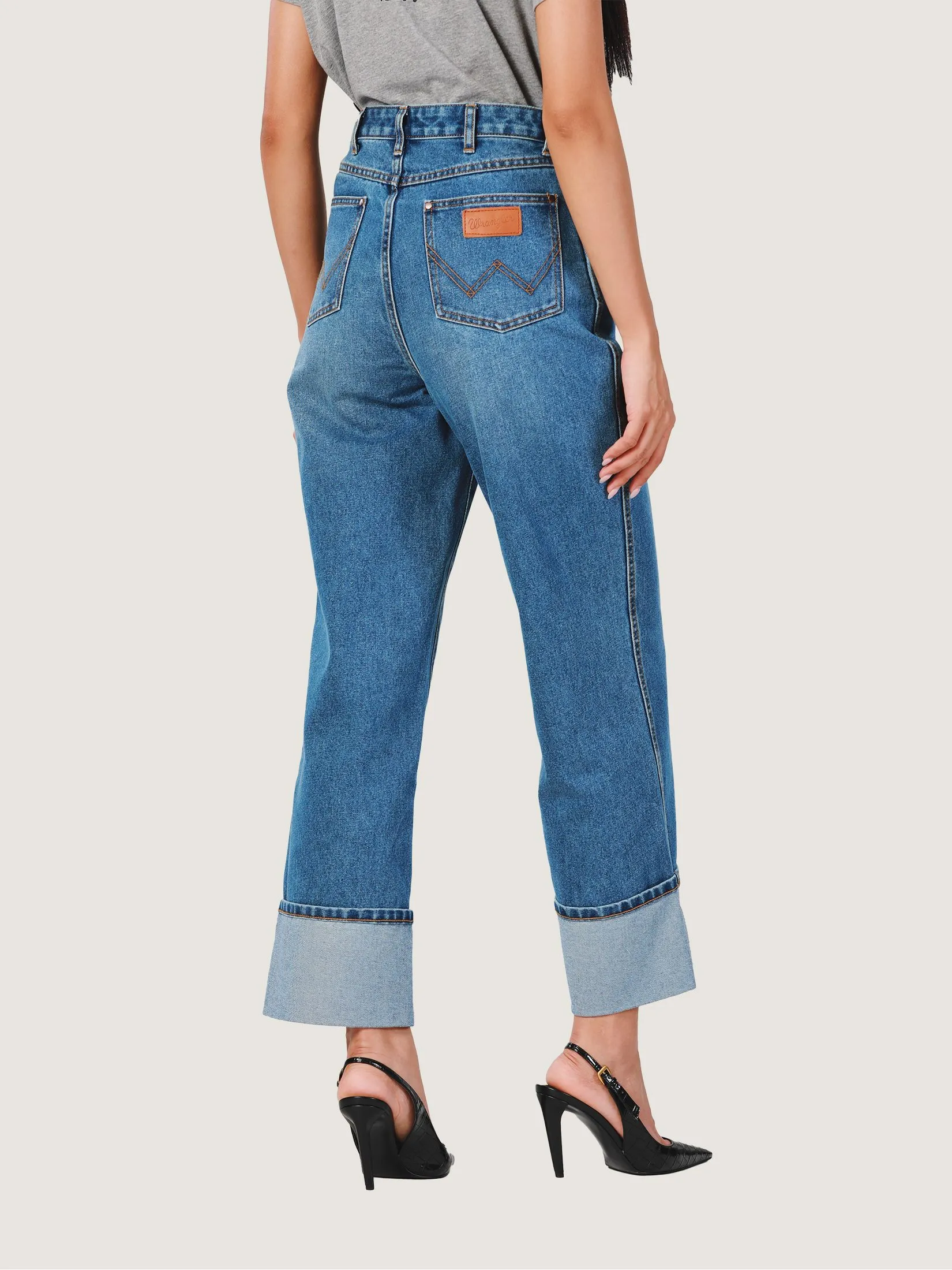 WRANGLER Women's Jeans Everyday with Wrangler Collection High Boyfriend Fit Mid Indigo