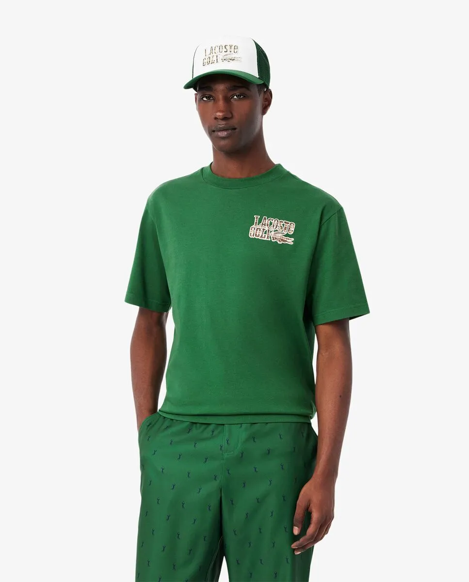 LACOSTE Ultra Dry Print Golf T-Shirt Green