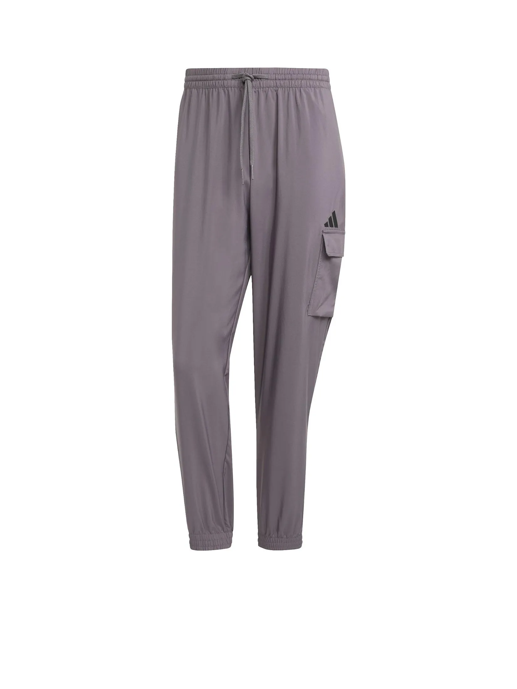 ADIDAS Men Cargo Joggers Essentials Small Logo Grey Strata / Black