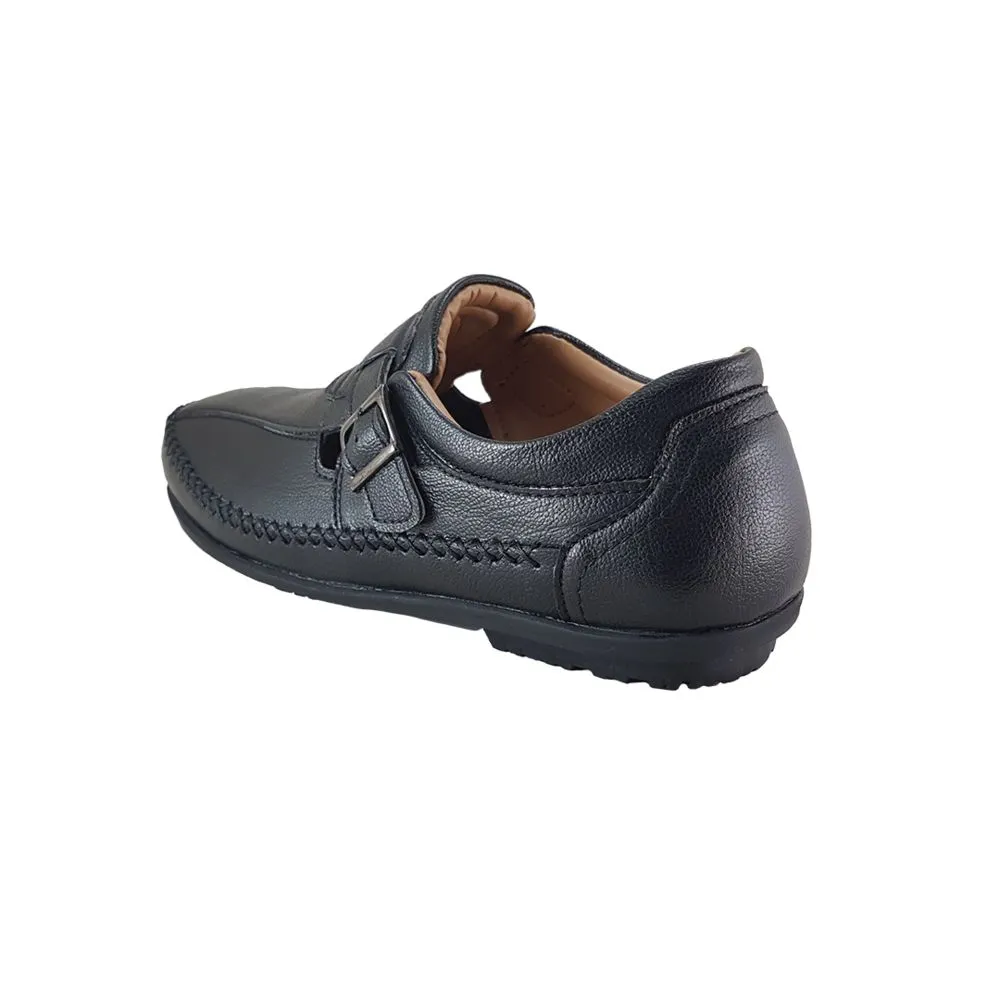 FREEWOOD SHOES Men belt loafer Black