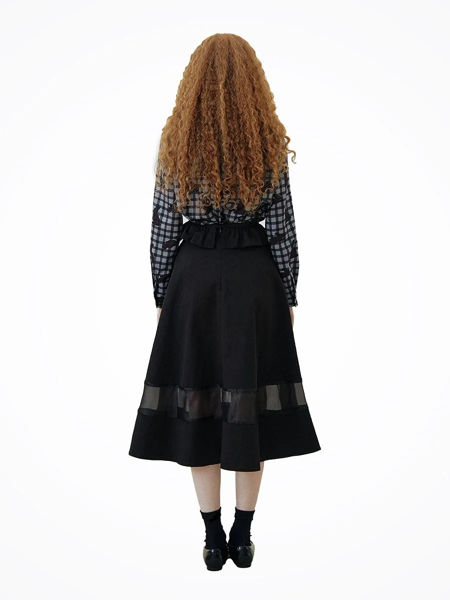 XUNRUO Women Black Top Hare on the Moon