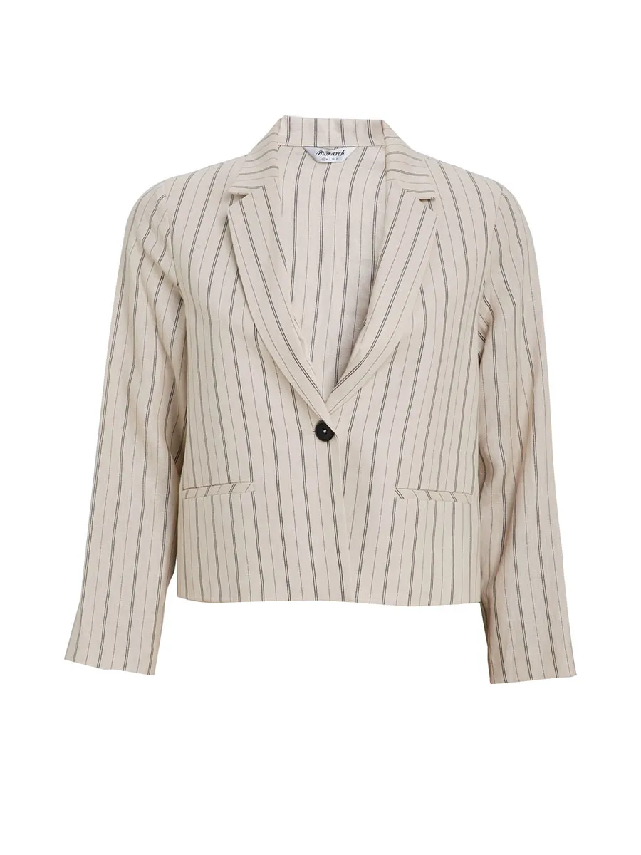 MONARCH Linen Stripe Loose-fit Suit M91P0A5101 Beige