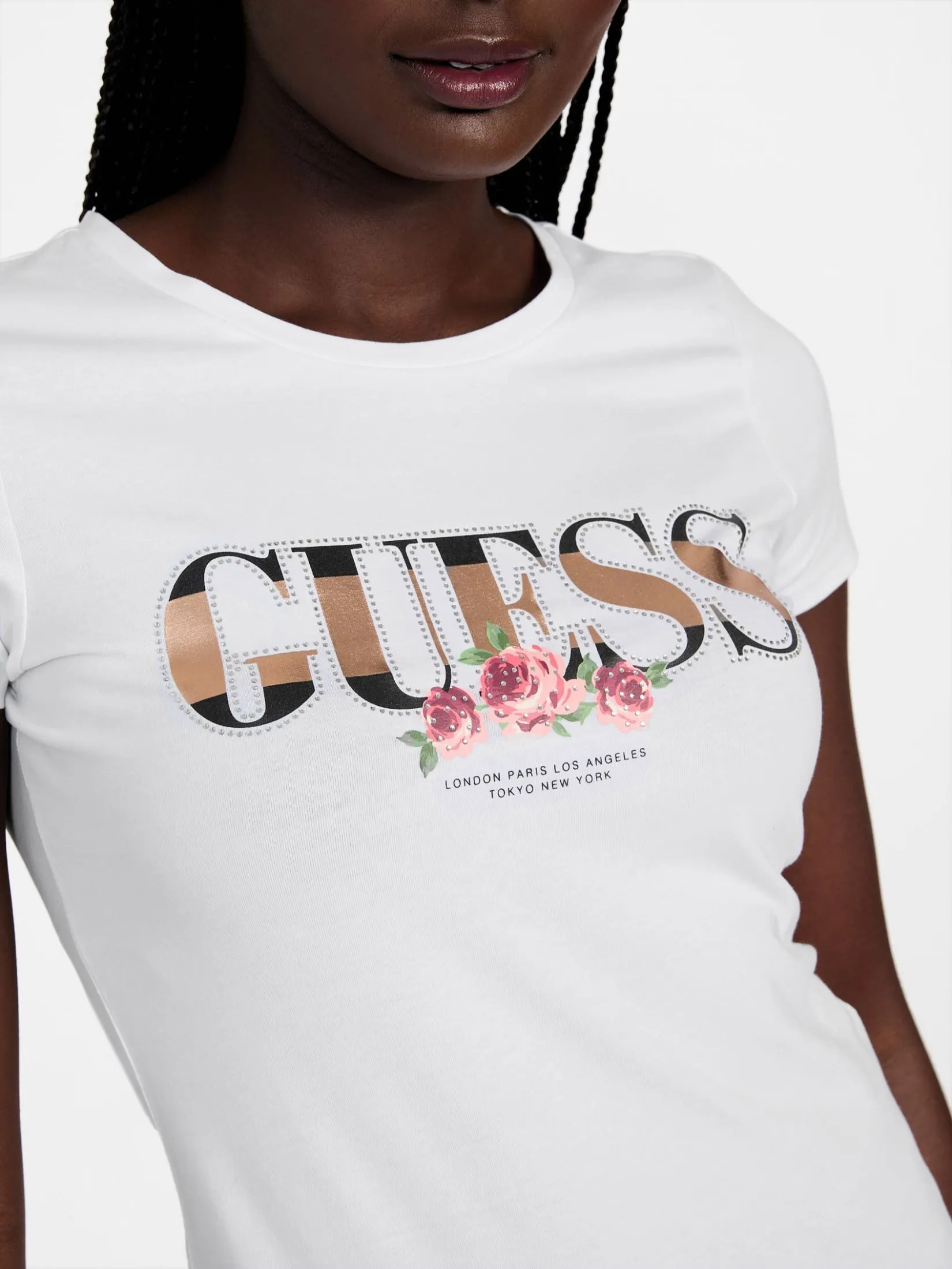 GUESS Women Eco Carri T-Shirt QBOI74K9TJ1 - White