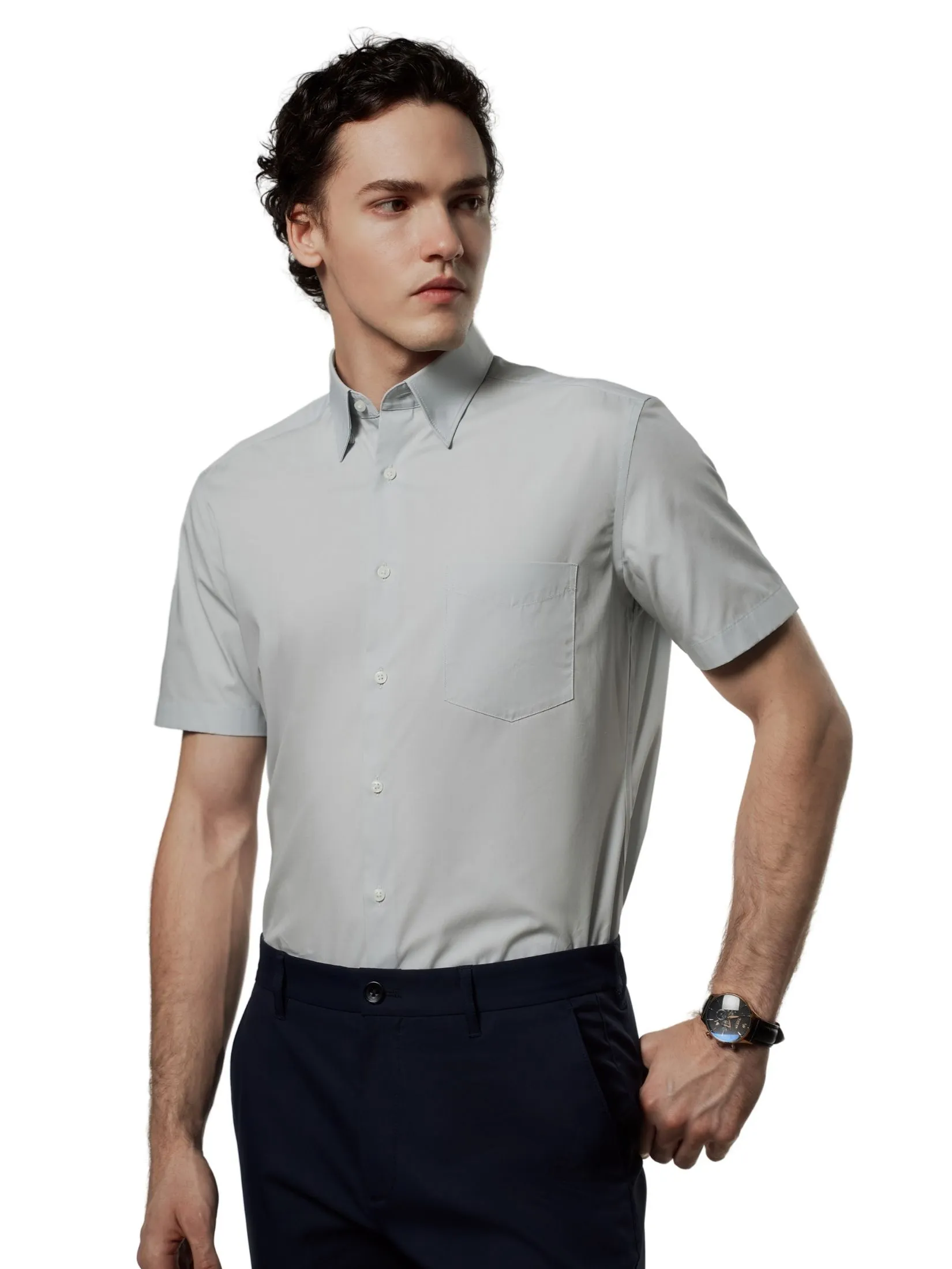 G2000 Men Clothing Easy Care Short Sleeve Shirt  Smart Fit - Green