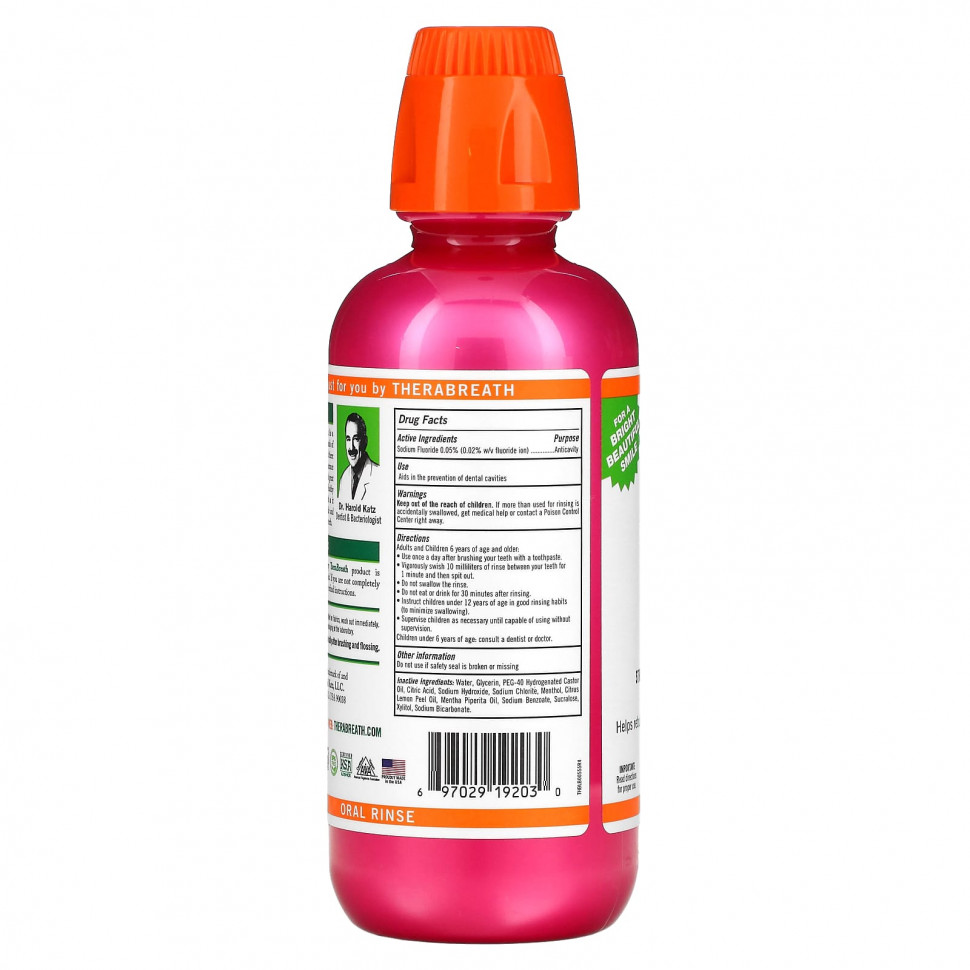 TheraBreath, Healthy Smile, ополаскиватель для полости рта, мята с блеском, 473 мл (16 жидк. Унций)