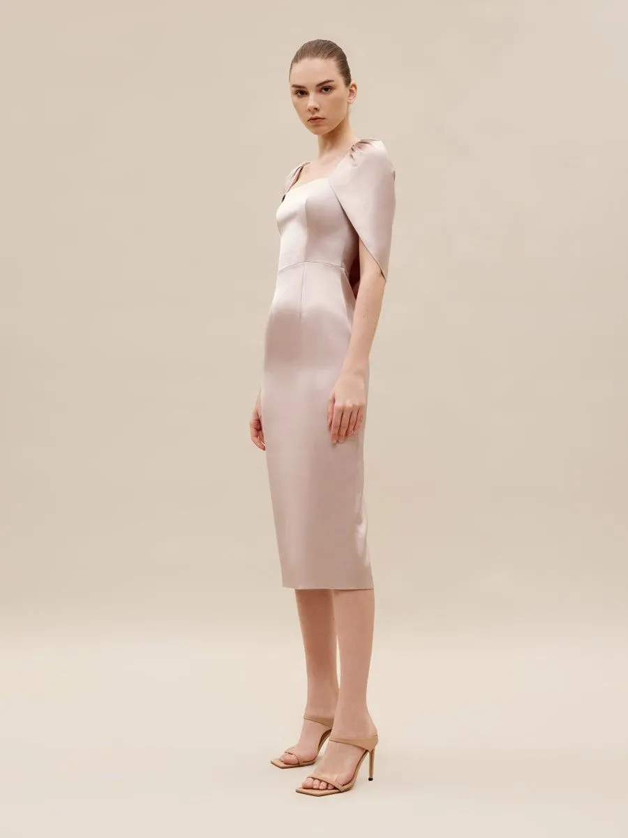 ASAVA ( SS24 )Tatiana Cape-sleeve Women Dress Pink