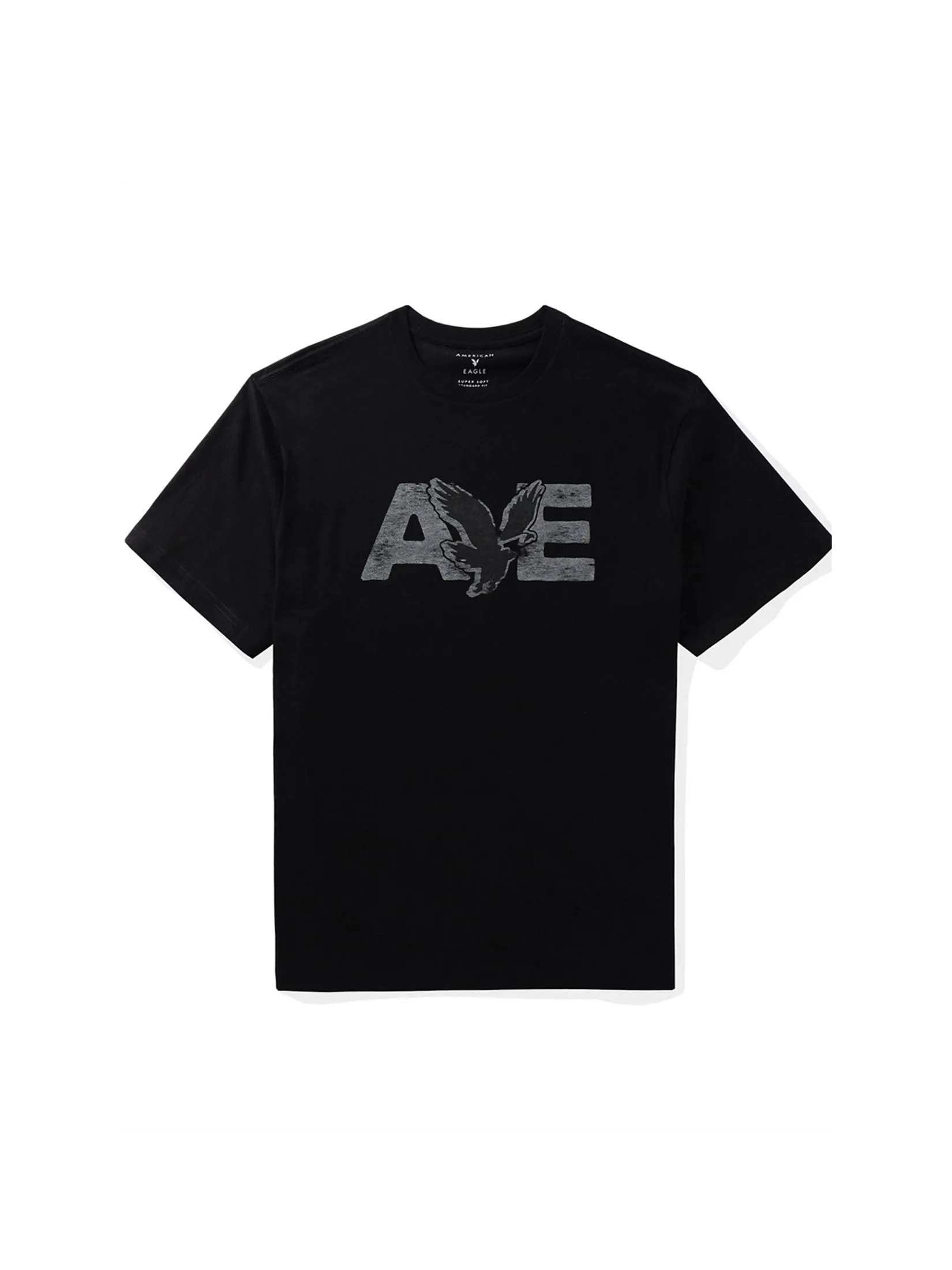 AMERICAN EAGLE MEN G SS BTS24 CORE BRAND SET IN TEE- CVC 160 DD + SERIOUSLY SOFT WASH 001 BLACK