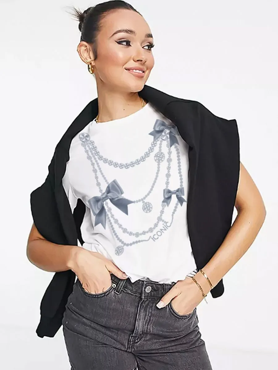 ICONIC WOMEN SILVER GOOD LUCK T-SHIRT