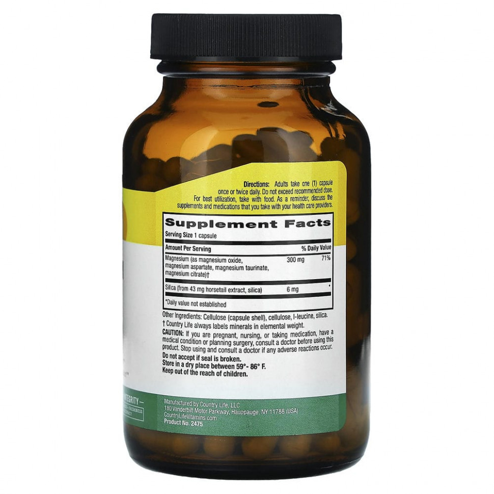 Country Life, Target-Mins, магний в капсулах, 300 мг, 120 вегетарианских капсул