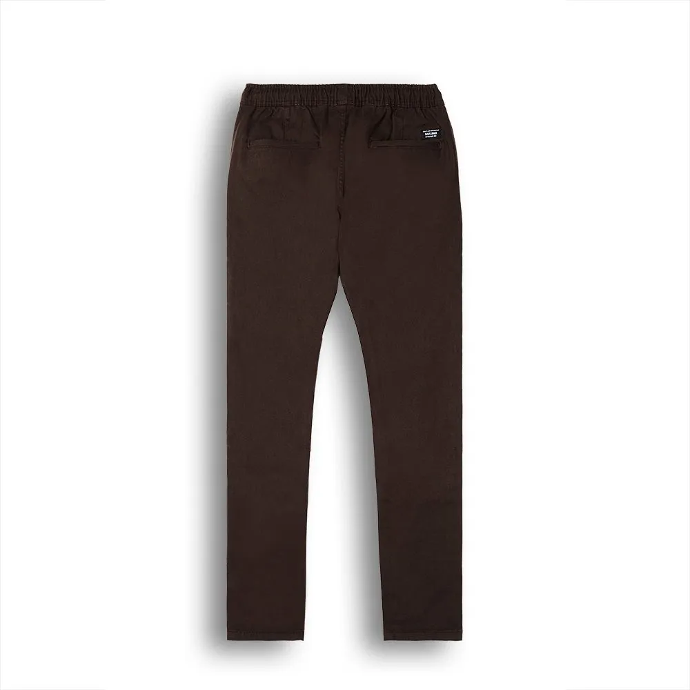 DAVIE JONES BROWN ELASTICATED COTTON JOGGER PL0002BR