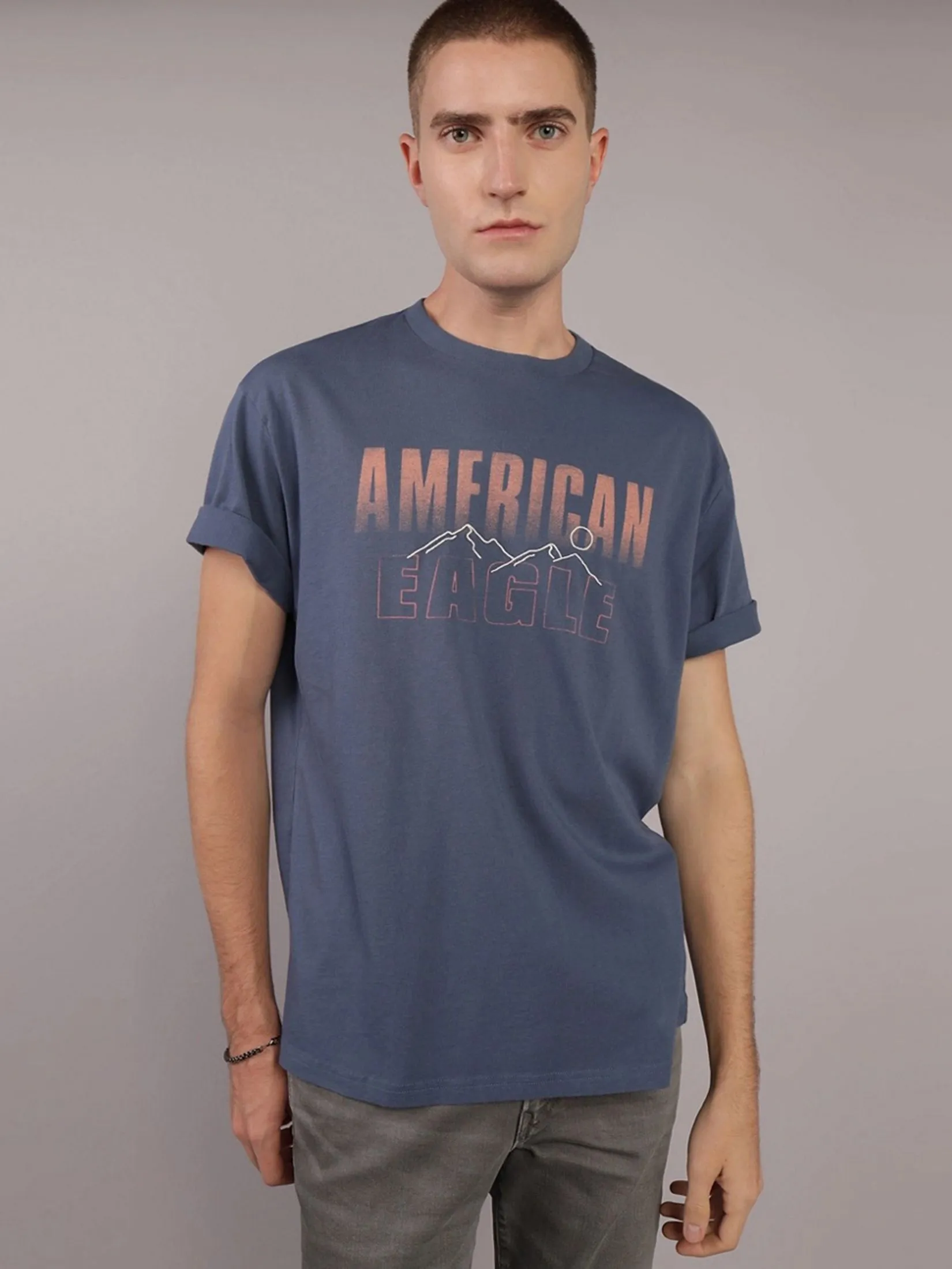 AMERICAN EAGLE MEN G SS BTS1 MFO SET IN TEE- PC DYE  + SERIOUSLY SOFT WASH 410 NAVY