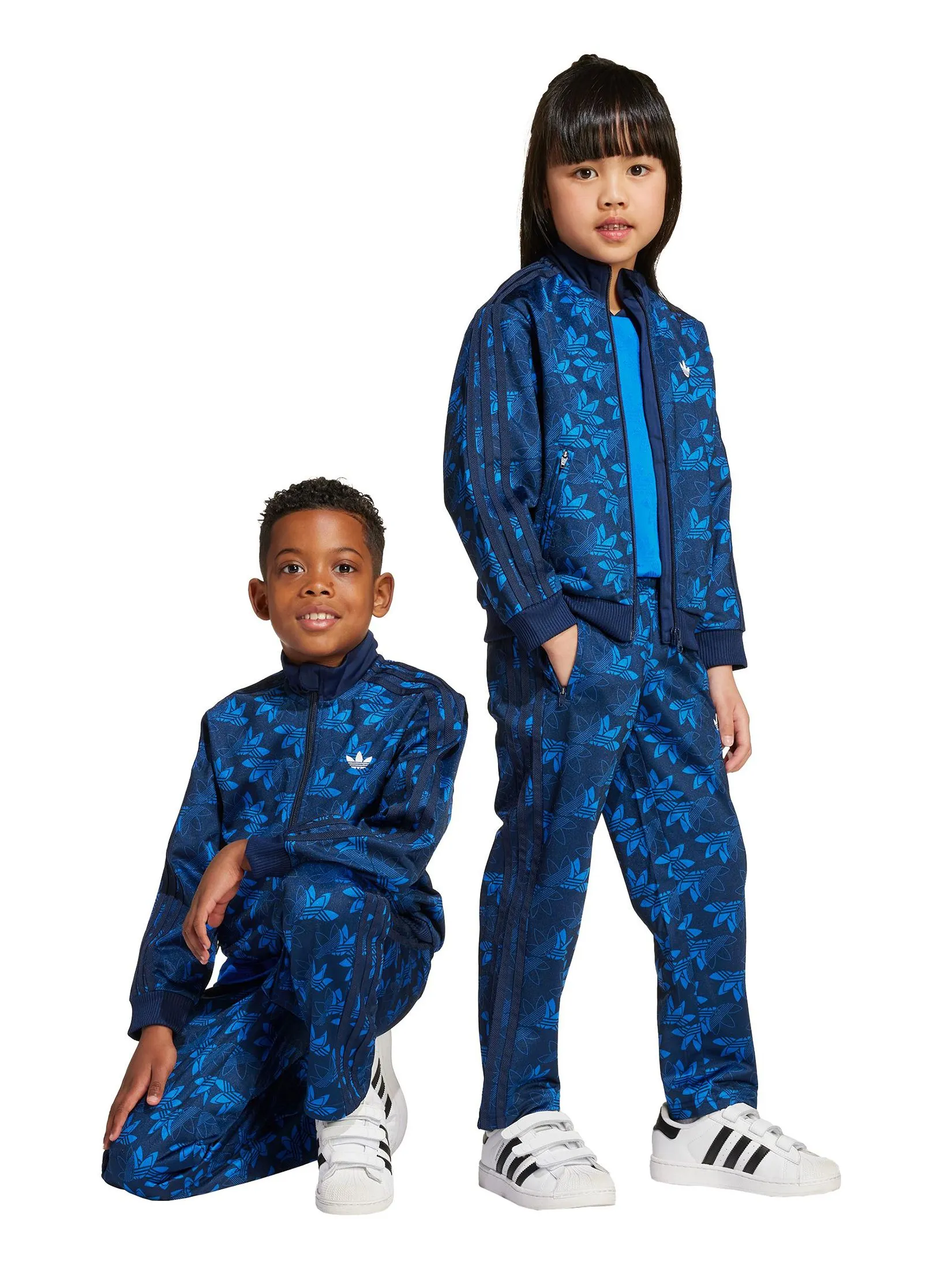 ADIDAS KIDS Unisex Toddler Track Suit Firebird Monogram AOP Blue